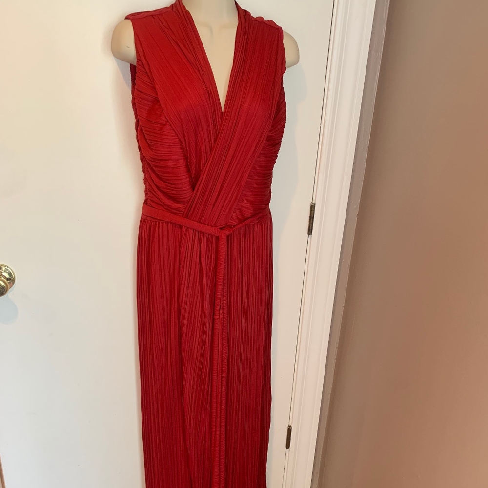 Halston Heritage pleated wrap gown